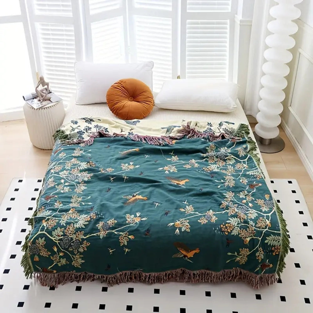 Blanket with Tasseled Edges