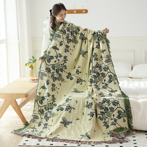 Blanket with Tasseled Edges