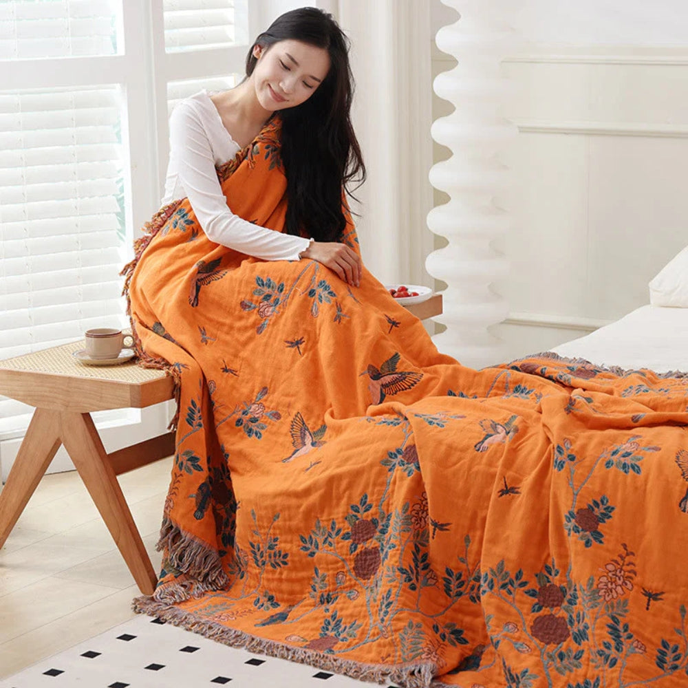 Blanket with Tasseled Edges