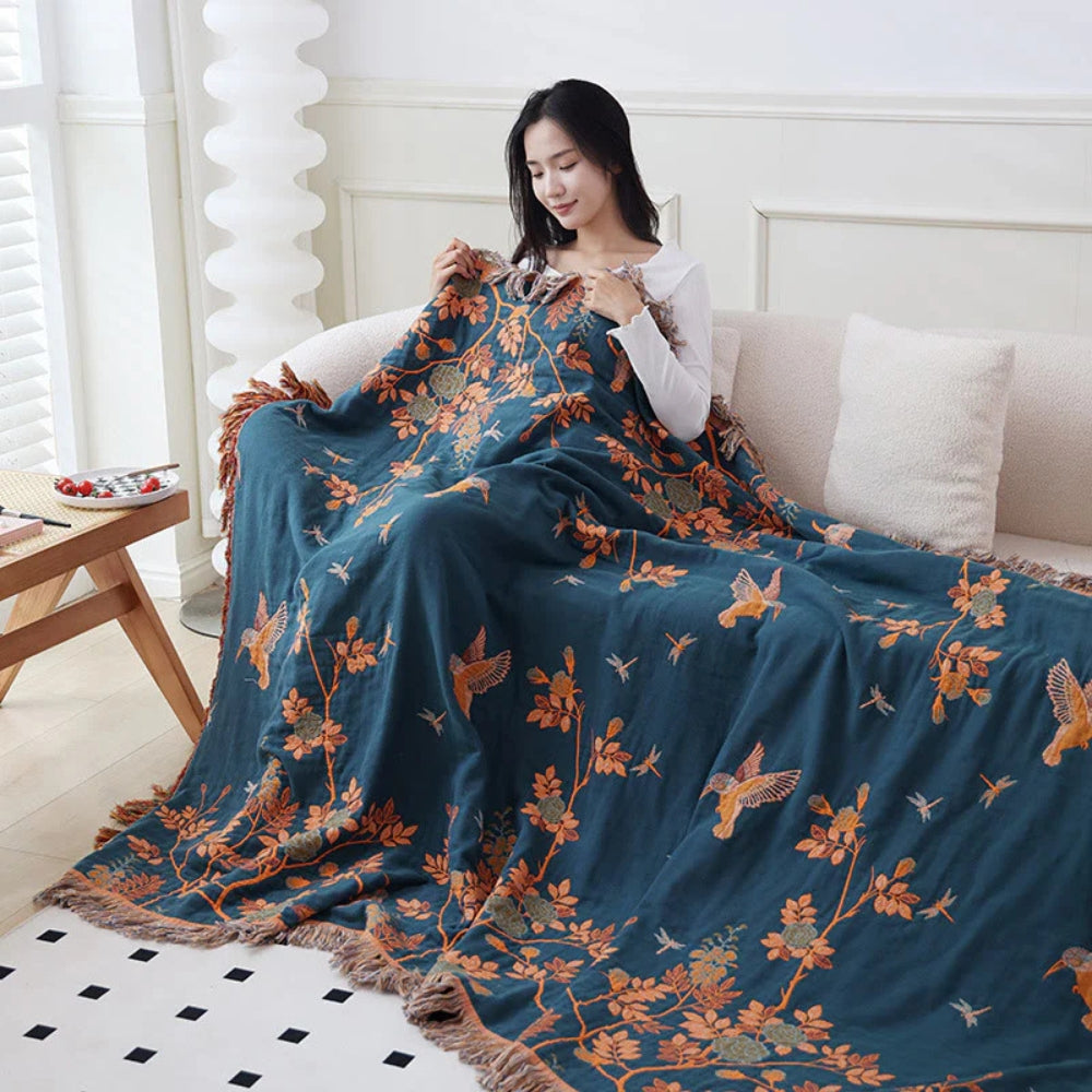 Blanket with Tasseled Edges