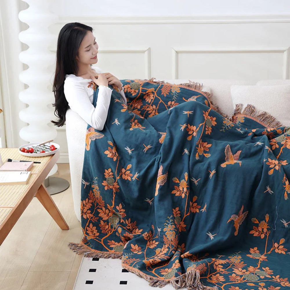 Blanket with Tasseled Edges