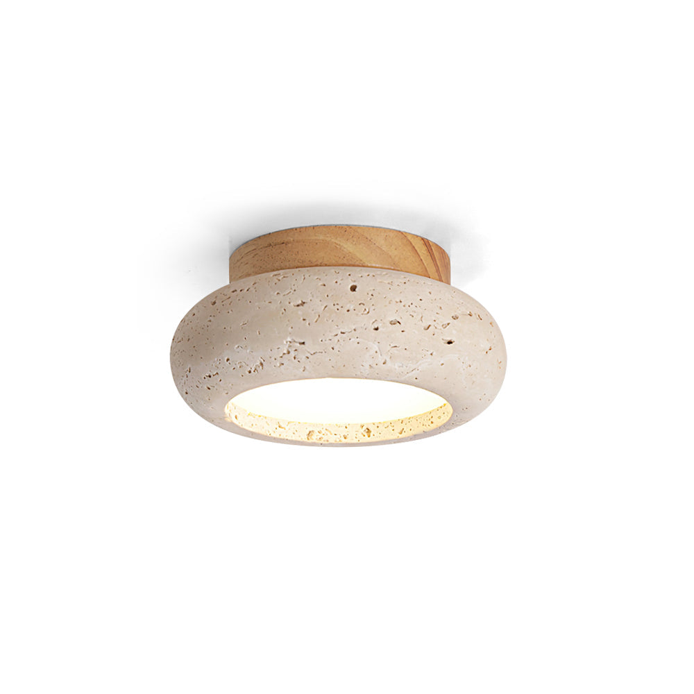 Ceiling Light with Central Stone Panel