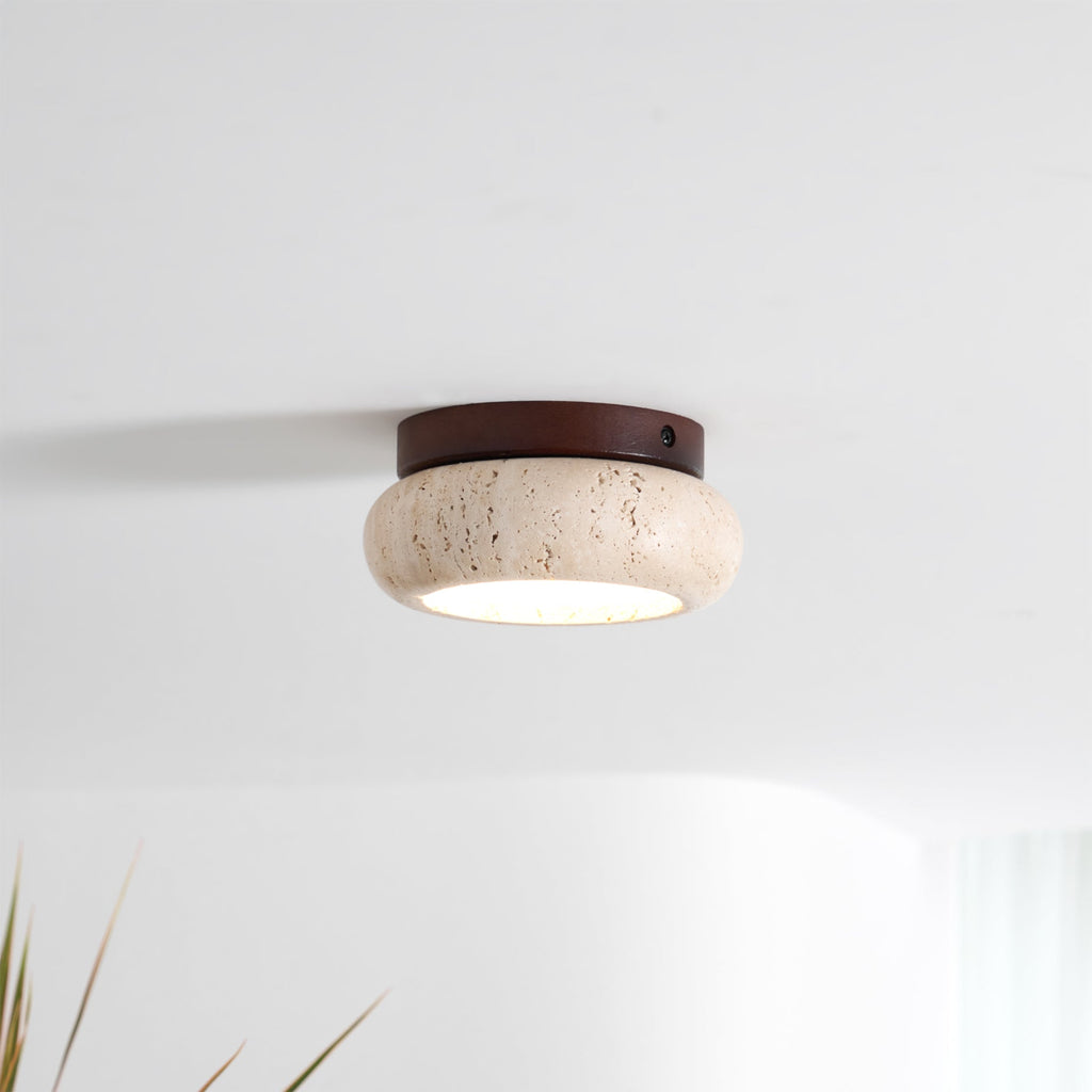 Ceiling Light with Central Stone Panel