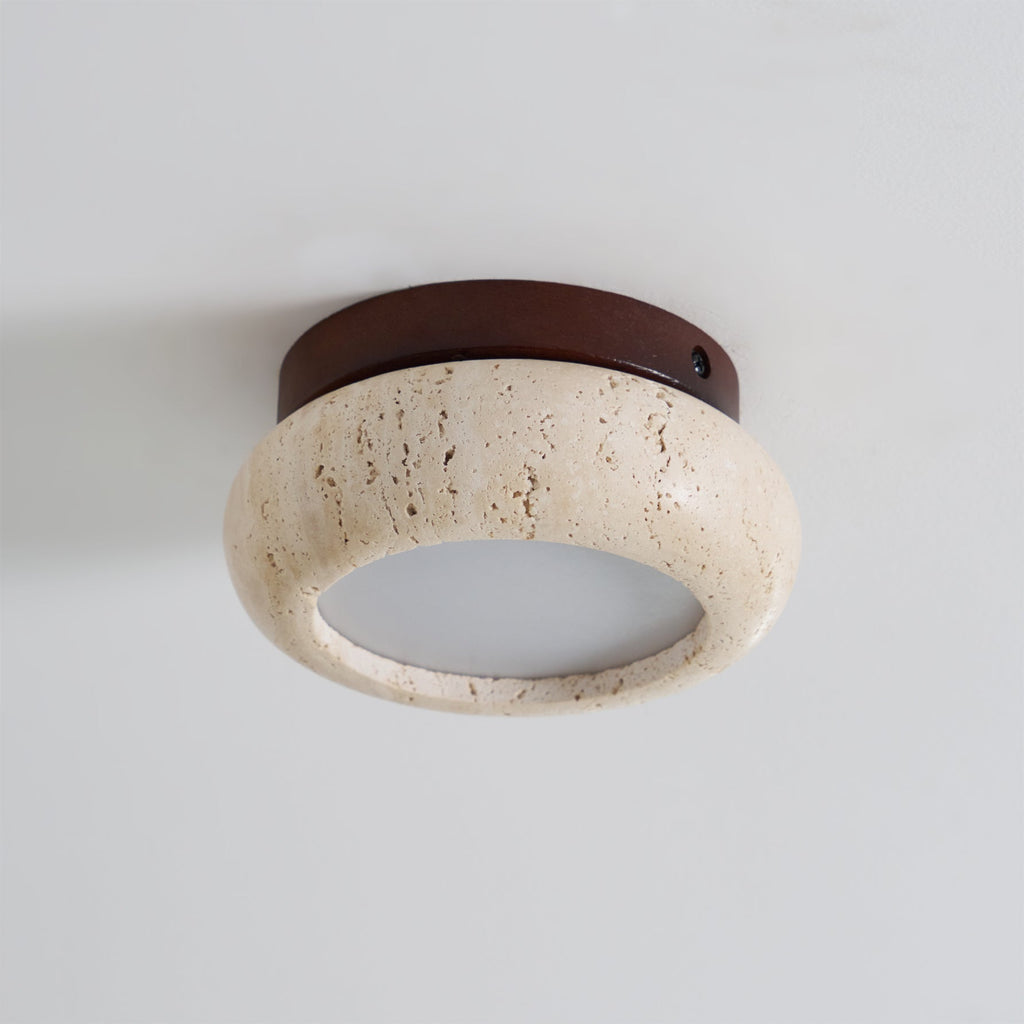 Ceiling Light with Central Stone Panel