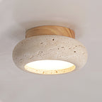 Ceiling Light with Central Stone Panel
