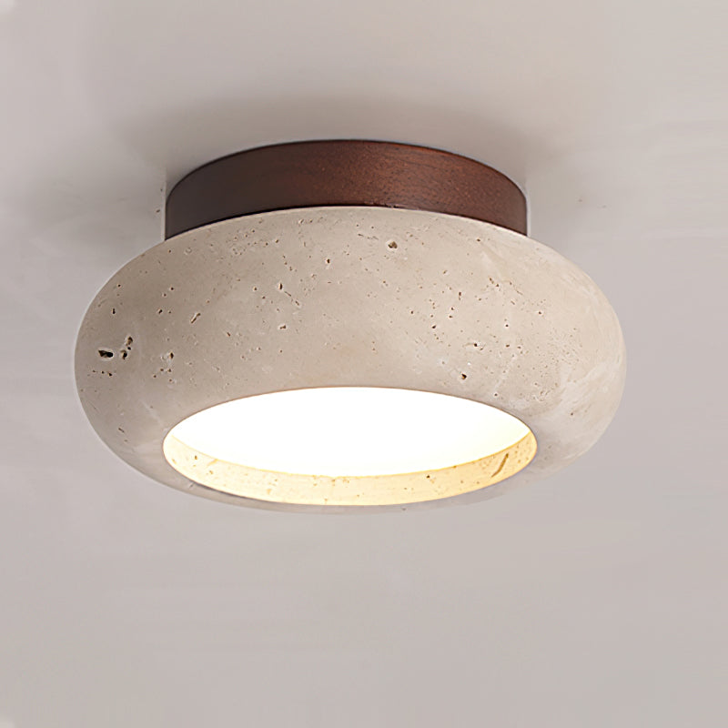 Ceiling Light with Central Stone Panel