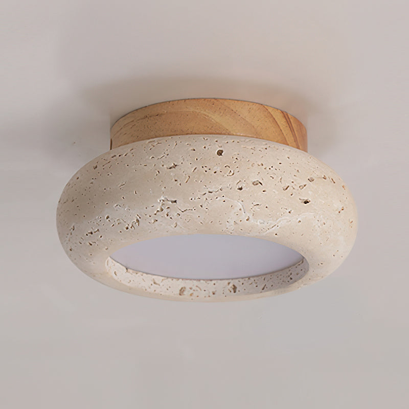 Ceiling Light with Central Stone Panel