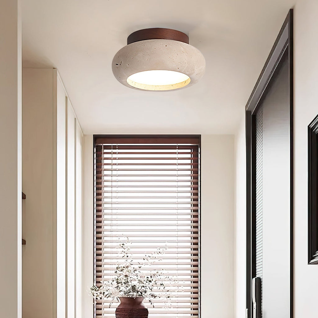 Ceiling Light with Central Stone Panel
