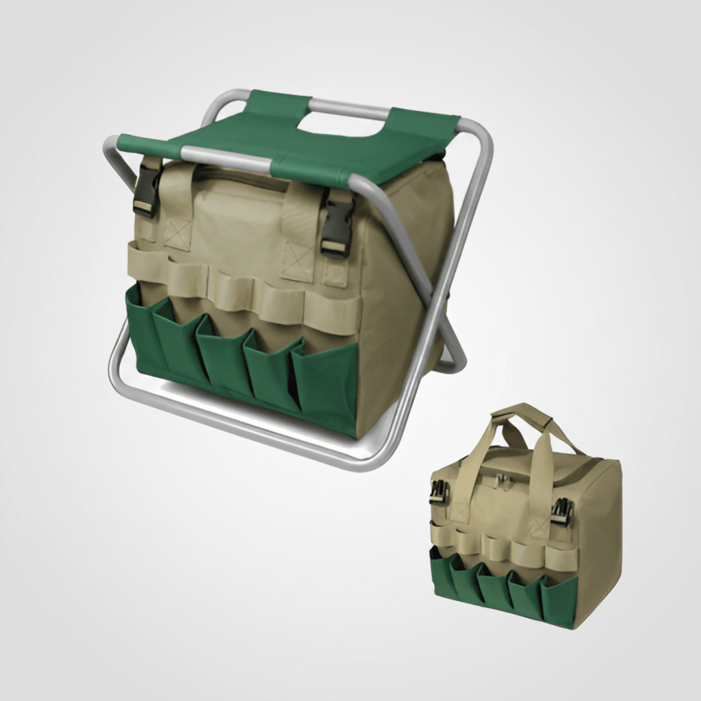 Garden Tool Set with Folding Seat
