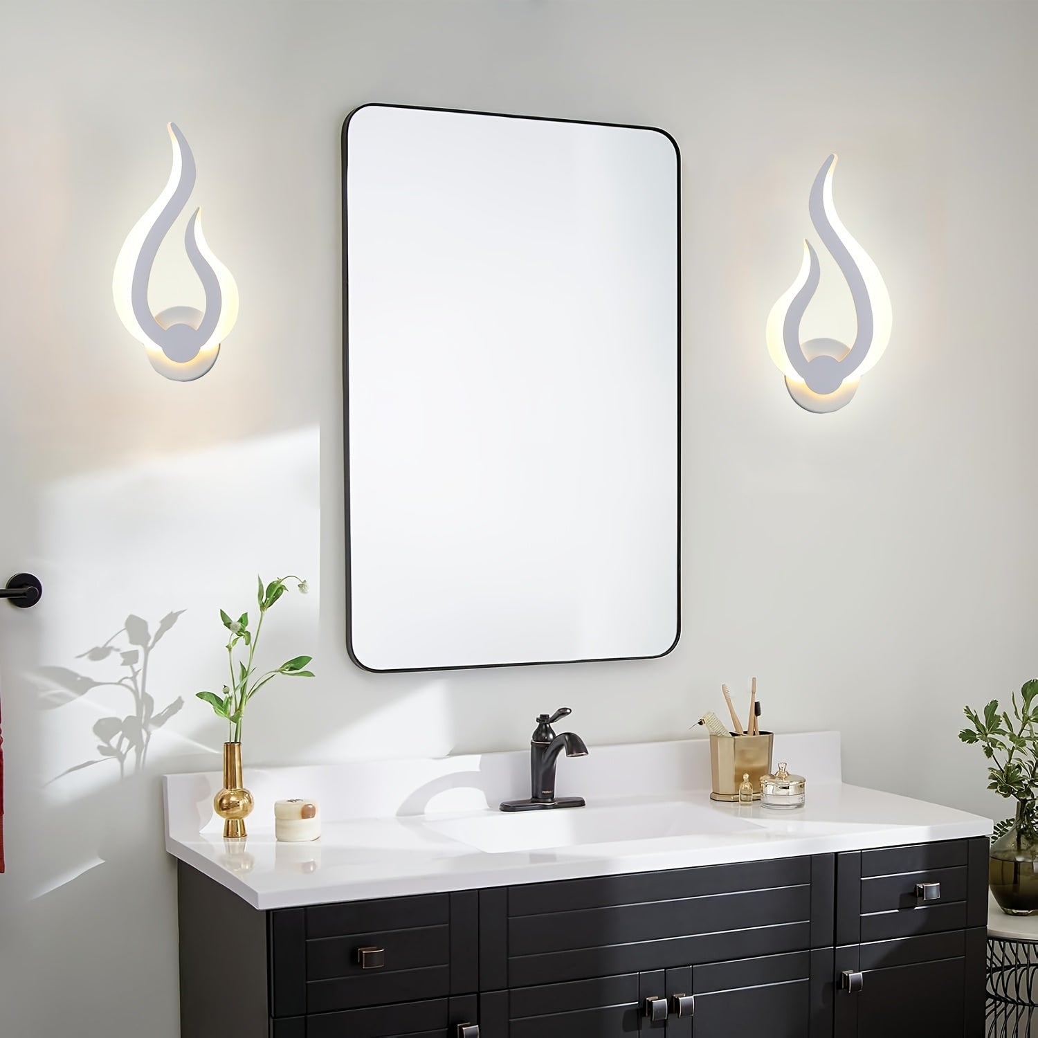 Wall Sconce with Flame-Shaped Design