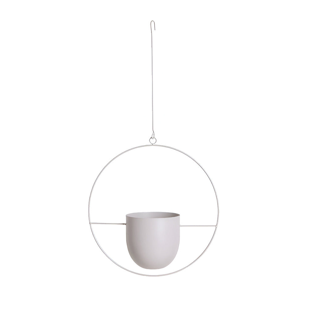 Hanging Plant Pot Holder with Iron Frame