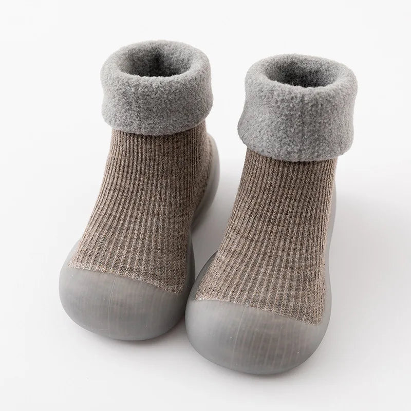 Baby & Toddler Sock Shoes | Non-Slip Sole & Thick Warm Fabric | Sizes 19-27