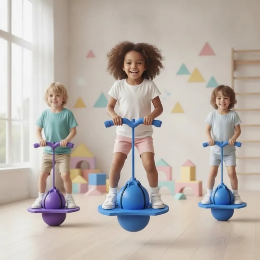 Balance Hopping Ball | Non-Slip Platform & Height-Adjustable Handle | 150 kg Capacity