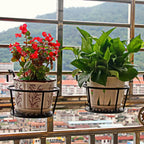 Balcony Pot Holder | Space-Saving Hook Mount & Open Drainage | Fits Pots Up To 22 cm