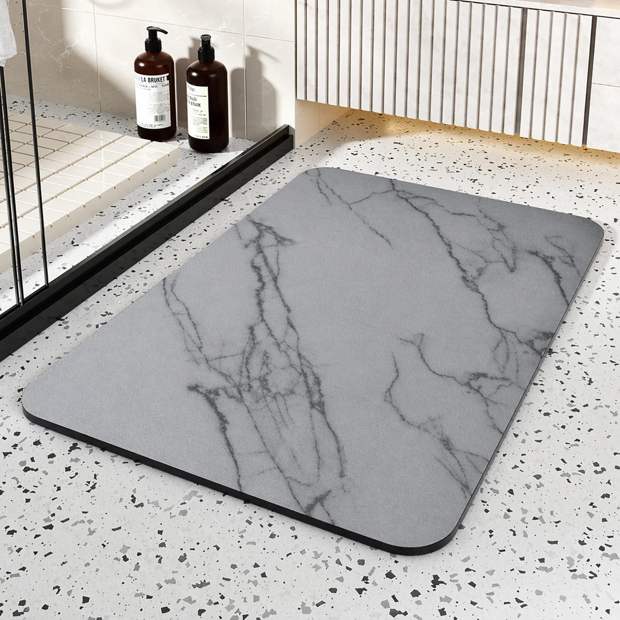 Bath Mat with Diatomaceous Stone Surface