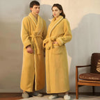 Bathrobe | Plush Coral Fleece Shawl Collar & Waist Tie | Unisex