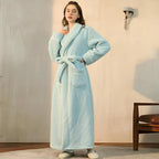 Bathrobe | Plush Coral Fleece Shawl Collar & Waist Tie | Unisex