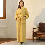 Bathrobe | Plush Coral Fleece Shawl Collar & Waist Tie | Unisex