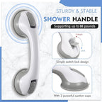 Bathroom Grab Bar | No-Drill Suction & Locking | Non-Slip Grip