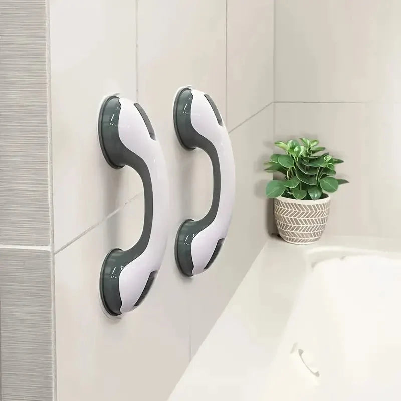 Bathroom Grab Bar | No-Drill Suction & Locking | Non-Slip Grip