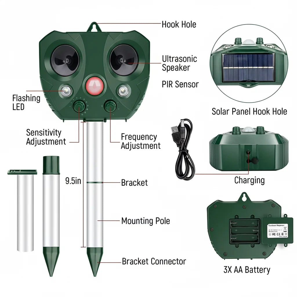 Bird Repellent with Ultrasonic Sound