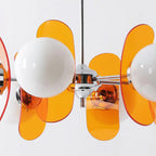 Chandelier | Floral Petal Design, Metal & Glass
