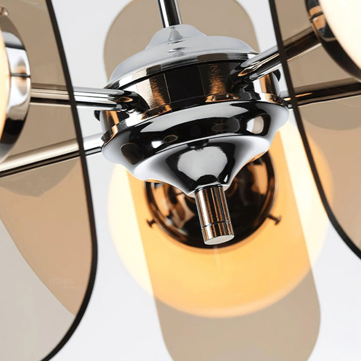 Chandelier | Floral Petal Design, Metal & Glass