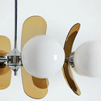 Chandelier | Floral Petal Design, Metal & Glass