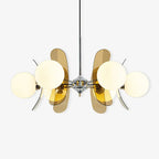 Chandelier | Floral Petal Design, Metal & Glass