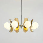 Chandelier | Floral Petal Design, Metal & Glass