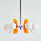 Chandelier | Floral Petal Design, Metal & Glass