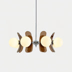 Chandelier | Floral Petal Design, Metal & Glass