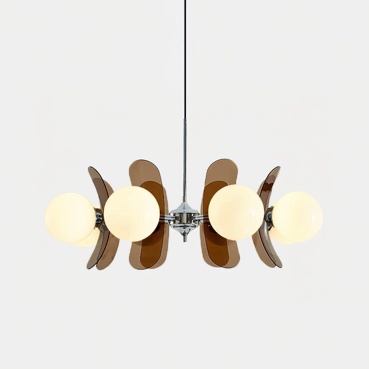 Chandelier | Floral Petal Design, Metal & Glass