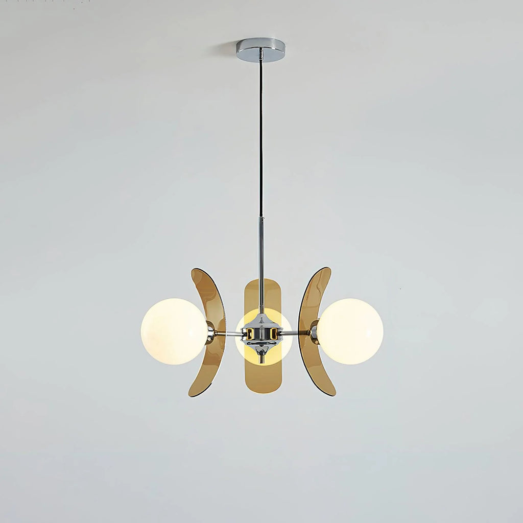Chandelier | Floral Petal Design, Metal & Glass