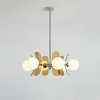 Chandelier | Floral Petal Design, Metal & Glass