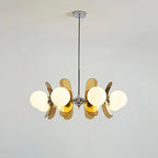 Chandelier | Floral Petal Design, Metal & Glass