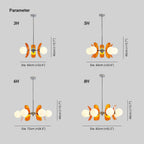Chandelier | Floral Petal Design, Metal & Glass