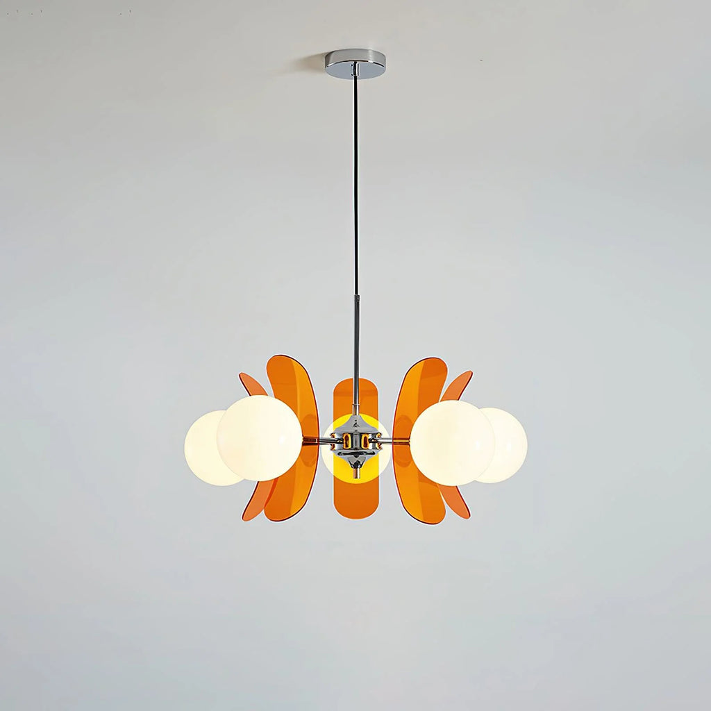 Chandelier | Floral Petal Design, Metal & Glass