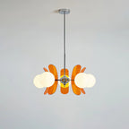 Chandelier | Floral Petal Design, Metal & Glass