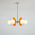 Chandelier | Floral Petal Design, Metal & Glass