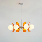 Chandelier | Floral Petal Design, Metal & Glass