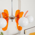 Chandelier | Floral Petal Design, Metal & Glass