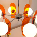 Chandelier | Floral Petal Design, Metal & Glass