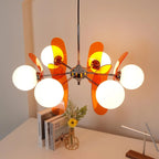 Chandelier | Floral Petal Design, Metal & Glass