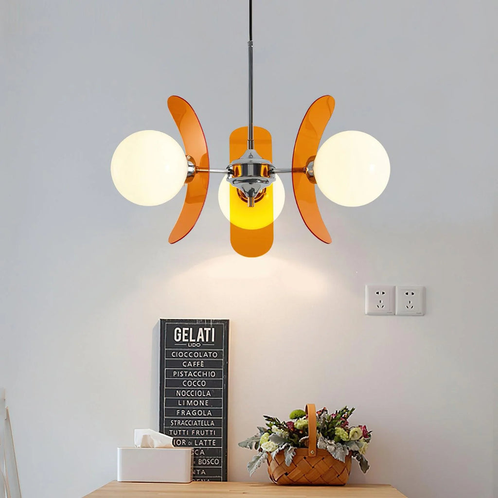 Chandelier | Floral Petal Design, Metal & Glass