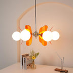Chandelier | Floral Petal Design, Metal & Glass