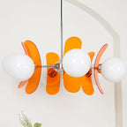 Chandelier | Floral Petal Design, Metal & Glass