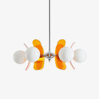 Chandelier | Floral Petal Design, Metal & Glass