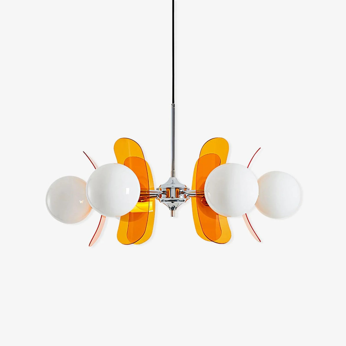 Chandelier | Floral Petal Design, Metal & Glass