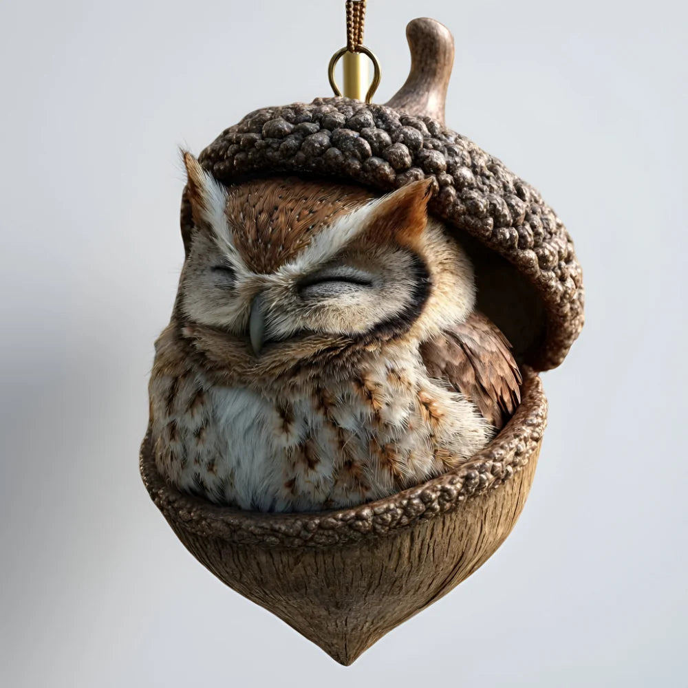 Christmas Tree Ornament with Woodland Animal Acorn Design